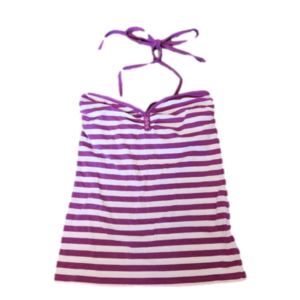 Purple and White Striped Halter Top